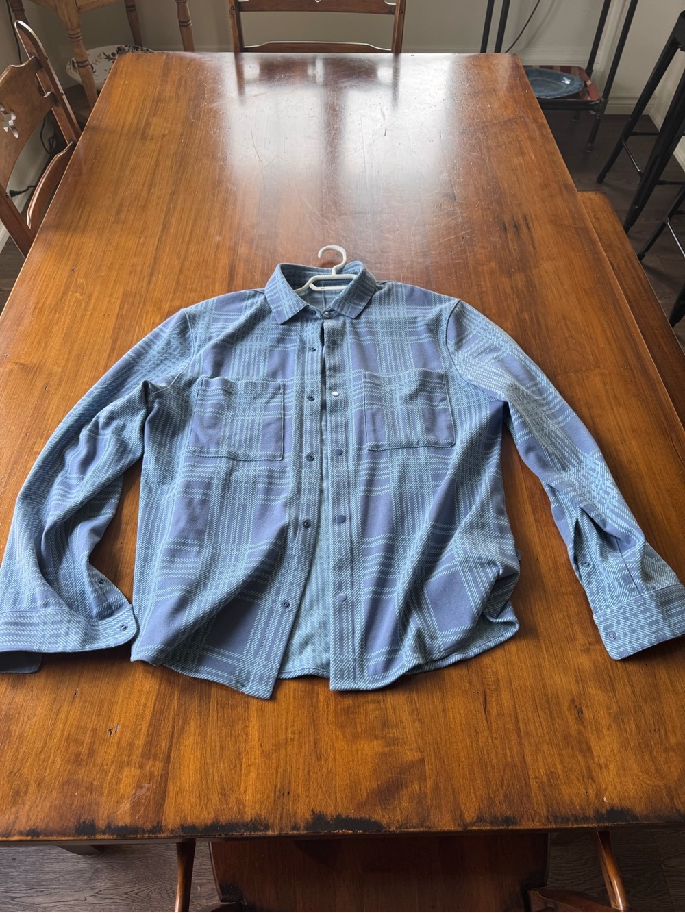 lululemon athletica Men's Blue Plaid Button-Down Shirt